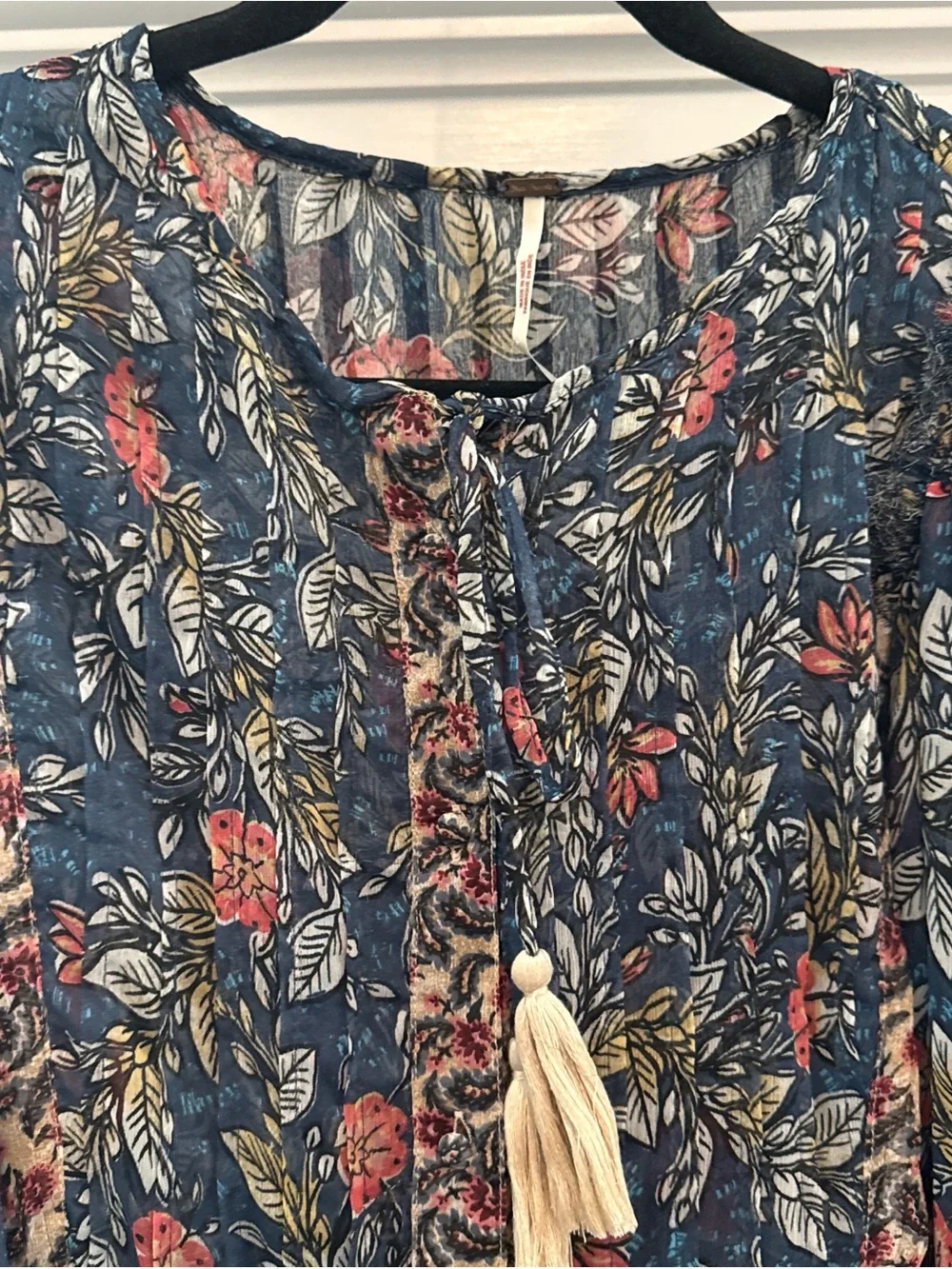 Free People Estella chiffon Maxi Dress sz L boho prairie cottage ethereal flowy - Picture 4 of 9